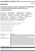 Cover page: Associations between persistent symptoms after mild COVID‐19 and long‐term health status, quality of life, and psychological distress