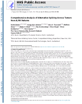 Cover page: Comprehensive Analysis of Alternative Splicing Across Tumors from 8,705 Patients.