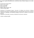 Cover page: In Reply: Postacute Cognitive Rehabilitation for Adult Brain Tumor Patients.