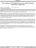 Cover page: Time Analysis of Consultant Services in Adult Emergency Department Admissions