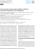 Cover page: Characterization of photochemical pollution at different elevations in mountainous areas in Hong Kong