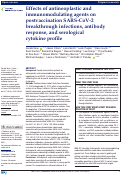 Cover page: Effects of antineoplastic and immunomodulating agents on postvaccination SARS-CoV-2 breakthrough infections, antibody response, and serological cytokine profile.