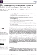 Cover page: Deep Learning Approach for Differentiating Etiologies of Pediatric Retinal Hemorrhages: A Multicenter Study.