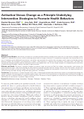 Cover page: Activation Versus Change as a Principle Underlying Intervention Strategies to Promote Health Behaviors.