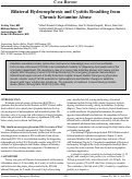 Cover page: Bilateral Hydronephrosis and Cystitis Resulting from Chronic Ketamine Abuse