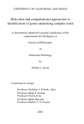 Cover page: Molecular and computational approaches to identification of genes underlying complex traits