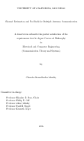 Cover page: Channel estimation and feedback for multiple antenna communication