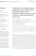 Cover page: Acquisition and maintenance of pluripotency are influenced by fibroblast growth factor, leukemia inhibitory factor, and 2i in bovine-induced pluripotent stem cells.