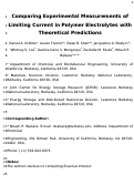 Cover page: Comparing Experimental Measurements of Limiting Current in Polymer Electrolytes with Theoretical Predictions