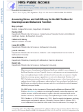 Cover page: Assessment of stress and self-efficacy for the NIH Toolbox for Neurological and Behavioral Function