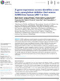 Cover page: A gene-expression screen identifies a non-toxic sumoylation inhibitor that mimics SUMO-less human LRH-1 in liver