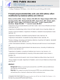 Cover page: Prenatal polyunsaturated fatty acids and child asthma: Effect modification by maternal asthma and child sex