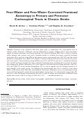 Cover page: Free‐water and free‐water corrected fractional anisotropy in primary and premotor corticospinal tracts in chronic stroke