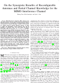 Cover page of On the Synergistic Benefits of Reconfigurable Antennas and Partial Channel Knowledge for the MIMO Interference Channel