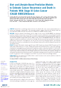 Cover page: Diet- and Lifestyle-Based Prediction Models to Estimate Cancer Recurrence and Death in Patients With Stage III Colon Cancer (CALGB 89803/Alliance).