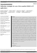 Cover page: Calibration strategies for use of the nanoDot OSLD in CT applications