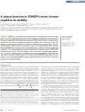 Cover page: A unique insertion in STARD9's motor domain regulates its stability