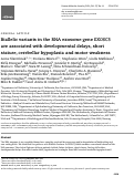 Cover page: Biallelic variants in the RNA exosome gene EXOSC5 are associated with developmental delays, short stature, cerebellar hypoplasia and motor weakness