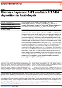 Cover page: Histone chaperone ASF1 mediates H3.3-H4 deposition in Arabidopsis