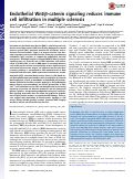 Cover page: Endothelial Wnt/β-catenin signaling reduces immune cell infiltration in multiple sclerosis