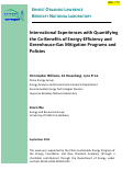 Cover page: International Experiences with Quantifying the Co-Benefits of Energy-Efficiency and Greenhouse-Gas Mitigation Programs and Policies