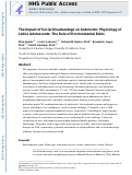 Cover page: The impact of social disadvantage on autonomic physiology of latinx adolescents: The role of environmental risks