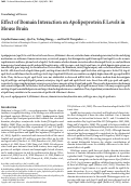 Cover page: Effect of domain interaction on apolipoprotein E levels in mouse brain