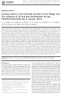 Cover page: Surface ozone in the Colorado northern Front Range and the influence of oil and gas development during FRAPPE/DISCOVER-AQ in summer 2014