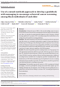 Cover page: Use of a mixed-methods approach to develop a guidebook with messaging to encourage colorectal cancer screening among Black individuals 45 and older.