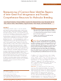 Cover page: Resequencing of Common Bean Identifies Regions of Inter–Gene Pool Introgression and Provides Comprehensive Resources for Molecular Breeding