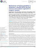 Cover page: Mechanisms of hyperexcitability in Alzheimer’s disease hiPSC-derived neurons and cerebral organoids vs isogenic controls