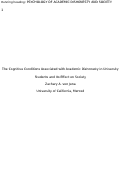 Cover page: The Cognitive Conditions Associated with Academic Dishonesty in University Students and Its Effect on Society