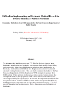 Cover page: Difficulties Implementing an Electronic Medical Record for Diverse Healthcare Service Providers