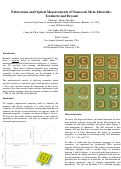 Cover page: Fabrication and Optical Measurements of Nanoscale Meta-Materials: Terahertz and 
Beyond