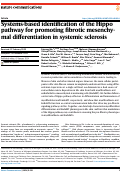 Cover page: Systems-based identification of the Hippo pathway for promoting fibrotic mesenchymal differentiation in systemic sclerosis.