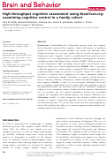 Cover page: High‐throughput cognitive assessment using BrainTest.org: examining cognitive control in a family cohort