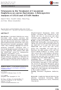 Cover page: Telavancin in the Treatment of Concurrent Staphylococcus aureus Bacteremia: A Retrospective Analysis of ATLAS and ATTAIN Studies