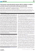 Cover page: The human mitochondrial enzyme BCO2 exhibits catalytic activity toward carotenoids and apocarotenoids.
