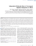 Cover page: Independent Molecular Basis of Convergent Highland Adaptation in Maize