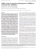 Cover page: G3BP1 binds to guanine quadruplexes in mRNAs to modulate their stabilities.