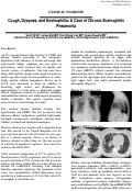 Cover page: Cough, Dyspnea, and Eosinophilia: A Case of Chronic Eosinophilic Pneumonia