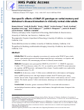 Cover page: Sex‐specific effects of SNAP‐25 genotype on verbal memory and Alzheimer's disease biomarkers in clinically normal older adults