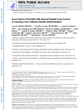 Cover page: Association of Rurality With Annual Repeat Lung Cancer Screening in the Veterans Health Administration.