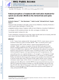 Cover page: Patient perceptions of treatment with medication treatment for opioid use disorder (MOUD) in the Vermont hub-and-spoke system