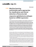 Cover page: Machine learning and bioinformatics approaches for classification and clinical detection of bevacizumab responsive glioblastoma subtypes based on miRNA expression