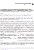 Cover page: Characteristics that modify the effect of small-quantity lipid-based nutrient supplementation on child anemia and micronutrient status: an individual participant data meta-analysis of randomized controlled trials.