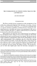 Cover page: The Consequences of Citizens United: What Do the Lawyers Say?