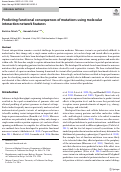 Cover page: Predicting functional consequences of mutations using molecular interaction network features