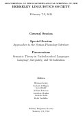 Cover page: Subjectification in the Development of Clitic Doubling: A Diachronic Study of Romanian and Spanish