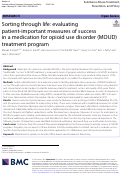 Cover page: Sorting through life: evaluating patient-important measures of success in a medication for opioid use disorder (MOUD) treatment program